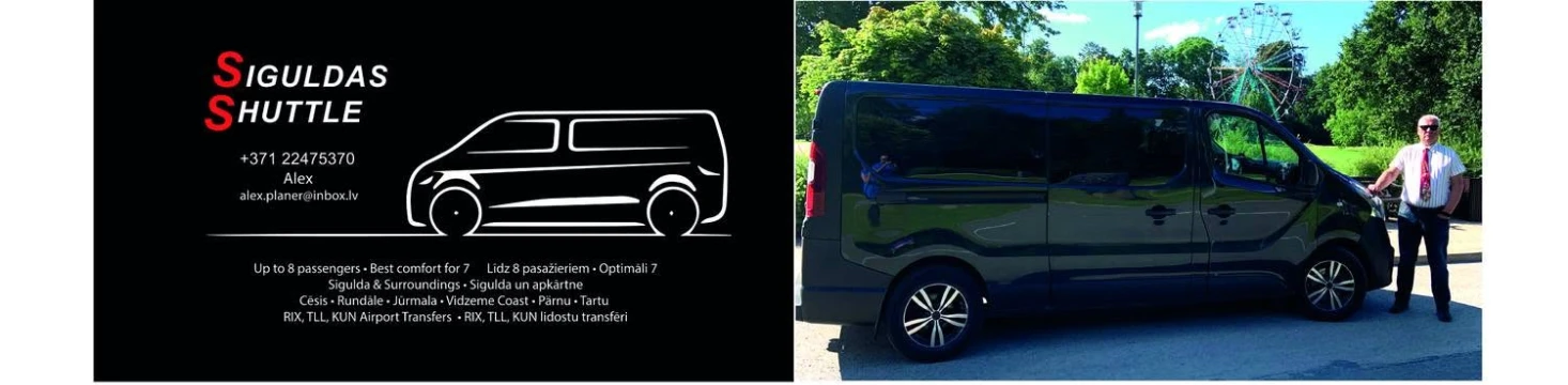 Siguldas Shuttle — Alex un 8 vietu mikroautobuss transfēriem un ekskursijām